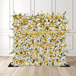 8x8 ft Silk Flower Wall Panel Square Artificial Floral Backdrop for Wedding Hotel Banquet Event Decoration - 8ft*8ft / Colorful 5