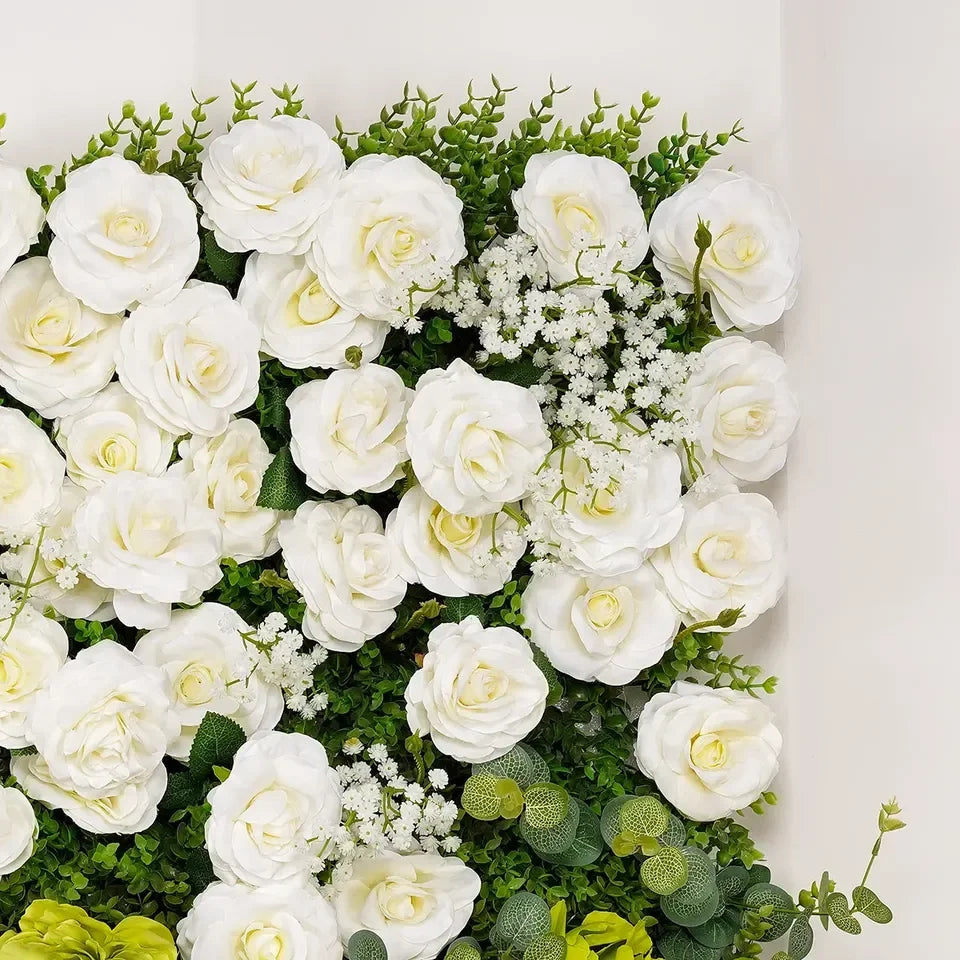3Dromantic Detachable Modern Plastic Simulated Silk Flower Wall for Weddings Birthday Parties Hotel Banquet Decorations