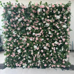 8ft X 8ft Floral Wall Panel Red Rose Flower Wall Backdrop Wedding Supplies 3D Style Silk Flower Decorations - Small / #4 Colorful