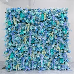 Roll up Fabric Artificial Flower Wall Oem Luxurious Artificial Flowers Wall Panels Backdrop 8ftx 8ft Decoration for Wedding Home - 15 / 1m*1m(3.28ft*3.28ft)