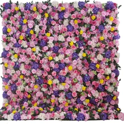 F198 Luxury Restaurant Wall Backdrop Decor Burgundy Flower Mat Artificial 3D 5D Red Faux Silk Rose Flower Wall for Wedding Event