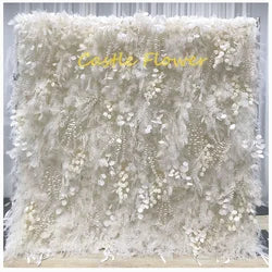 Customized 3D Silk Roll up Cloth Back Drop Panel 8ft X 8ft Wedding Events Artificial Red Rose Flower Wall Backdrop for Wedding - 8*8ft,10*10ft,Custom / 5