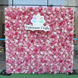 F198 Luxury Restaurant Wall Backdrop Decor Burgundy Flower Mat Artificial 3D 5D Red Faux Silk Rose Flower Wall for Wedding Event - 8ft x 8ft , 4ft x 8ft , 10ft x 8ft , or Custom / 38 flower wall