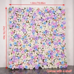 3Dromantic Detachable Modern Plastic Simulated Silk Flower Wall for Weddings Birthday Parties Hotel Banquet Decorations