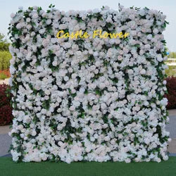 O-W011 8ft X 8ft  Roll up Cloth Flower Wall Backdrop Events Wedding Decor Artificial Flowers Wall Silk Rose Wall Flower Decor - 60cm x 40cm,8ft *8ft, 10ft*10ft / #059