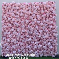 Handmade Artificial Pink Lily Rose Flower Wall Popular Photo-Taking Background Wedding Shopping Mall Window Decoration Wall