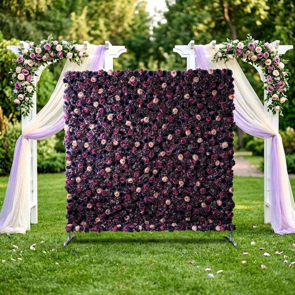 Factory Wholesale Artificial Rose Flower Wall Panel Custom Color Wedding Artificial Flower Wall for Event Photo Booth Decoration