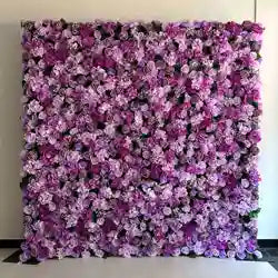 EG-M041 5D 8ft X 8ft Roll up Fabric Flower Wall Artificial Rose White Flower Wall for Wedding Backdrop Decoration - 1 Square Meter / Pink 01