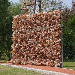 Wedding Party Event Decor  Flower Wall Panel  3D Roll up Fabric Cloth Artificial Silk Rose Flower Wall Backdrop - 1*1m   11