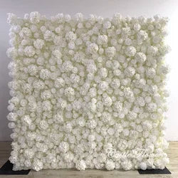 Custom OEM ODM Artificial Flower Wall 3D Mixed Silk Artificial Flowers Handmade Roll up Backdrop for Wedding Event Party Decor - 8ft*8ft, 10ft*10ft, Customized / FW660