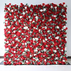 A01 Custom Pink White Floral Wall Panel Backdrop 3D 5D Roll up Zipper Fabric Artificial Silk Rose Flower Wall for Wedding Decor - #29 330