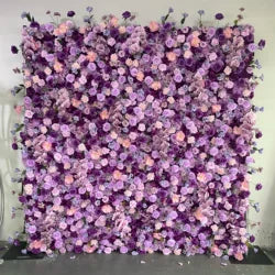 High-End Pink Fabric-Backed Artificial Flower Wall | Wedding Backdrop & Photography Background for Bridal Decoration - Large / Style 2 | Price per Square Meter