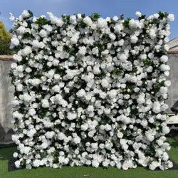 High Quality 3D Silk Floral Panel Custom 5D/8D Artificial Rose Flower Wall Wedding Christmas Graduation Stage Background - #22
