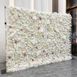 Floral Wall Panel White Flower Arch for Wedding Party Supplies 8ft X 8ft square Blue purple Artificial Flower Wall Backdrop - 3.3*3.3in / Pink square meters-24