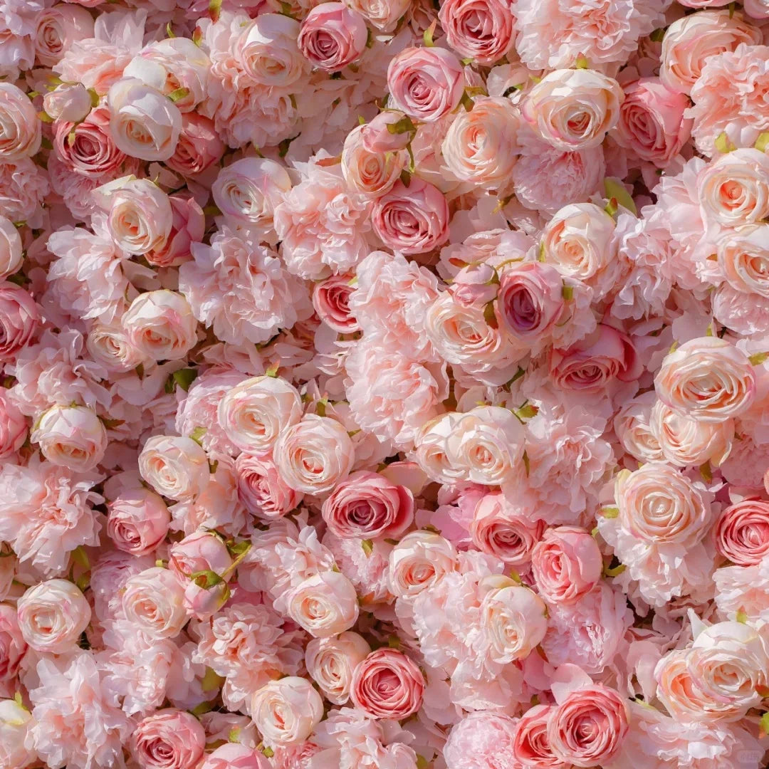 Ultra-realistic Customization Artificial Flower Wall 3D Red Rose Backdrop Silk Fabric Rollable Type