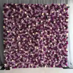 EG-M041 5D 8ft X 8ft Roll up Fabric Flower Wall Artificial Rose White Flower Wall for Wedding Backdrop Decoration - 1 Square Meter / Pink 40