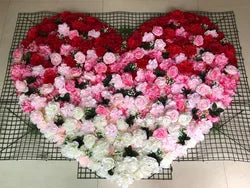 8*8ft Customized 3D Plant Backdrop Fabric Rose Artificial Flower Wall Decor for Home Party Wedding Baby Shower Halloween - 6#