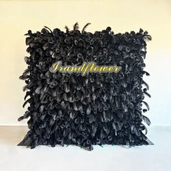 8x8 ft Silk Flower Wall Panel Square Artificial Floral Backdrop for Wedding Hotel Banquet Event Decoration - 8ft*8ft / White 23