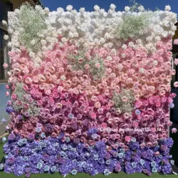 High Quality 3D Silk Floral Panel Custom 5D/8D Artificial Rose Flower Wall Wedding Christmas Graduation Stage Background - #31
