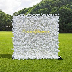 8x8 ft Silk Flower Wall Panel Square Artificial Floral Backdrop for Wedding Hotel Banquet Event Decoration - 8ft*8ft / JB 1