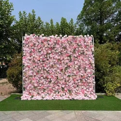 Custom Size Elegant Silk Artificial Floral Backdrop Wall Rose Flower Wall for Wedding Valentine's Day Christmas Party Event