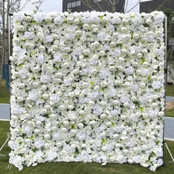 Floral Wall Panel White Flower Arch for Wedding Party Supplies 8ft X 8ft square Blue purple Artificial Flower Wall Backdrop - 3.3*3.3in / White+Red square meters-6