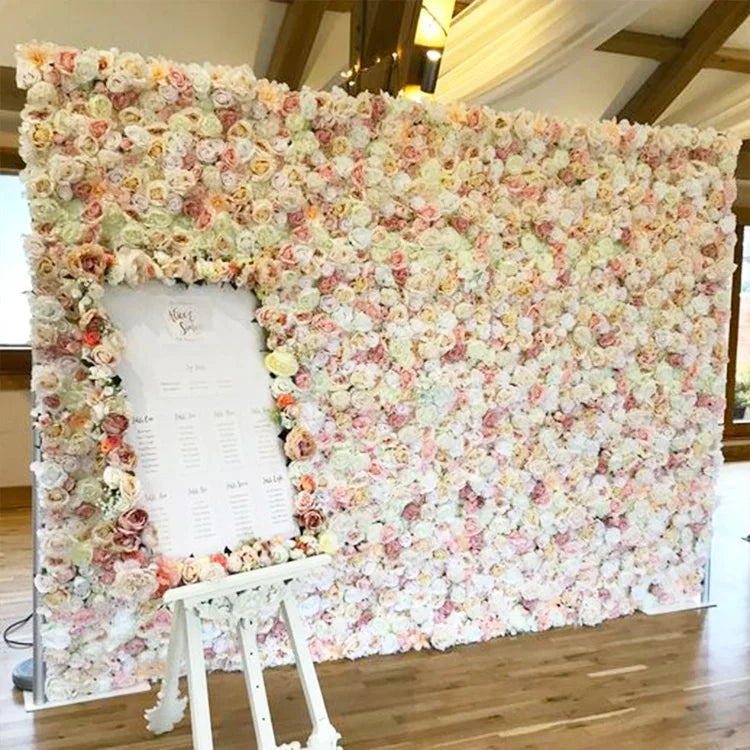 Wedding Backdrop Decoration Artifical Red Rose Wedding Silk 7*7ft Flower Backdrop Wall
