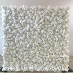 Hot Selling 8ft X 8ft Colorful Artificial Flower Wall Panel Wedding Backdrop with Floral Arrangement - Small / #5 Red and White