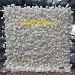 O-W011 8ft X 8ft  Roll up Cloth Flower Wall Backdrop Events Wedding Decor Artificial Flowers Wall Silk Rose Wall Flower Decor