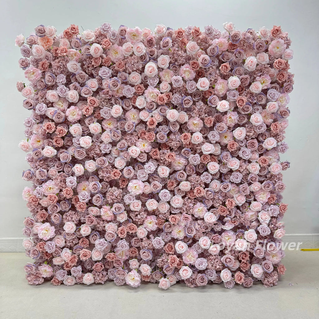 Cheap Artificial Rose Flower Wall Panel Backdrop Roll up 8ft X 8ft Flower Wall for Wedding Party Event Decoration