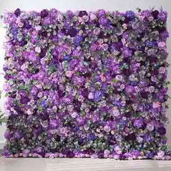EG-M041 5D 8ft X 8ft Roll up Fabric Flower Wall Artificial Rose White Flower Wall for Wedding Backdrop Decoration - 1 Square Meter / Pink 02