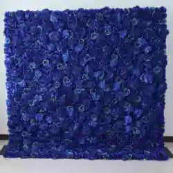 EG-M041 5D 8ft X 8ft Roll up Fabric Flower Wall Artificial Rose White Flower Wall for Wedding Backdrop Decoration - 1 Square Meter / Purple 04