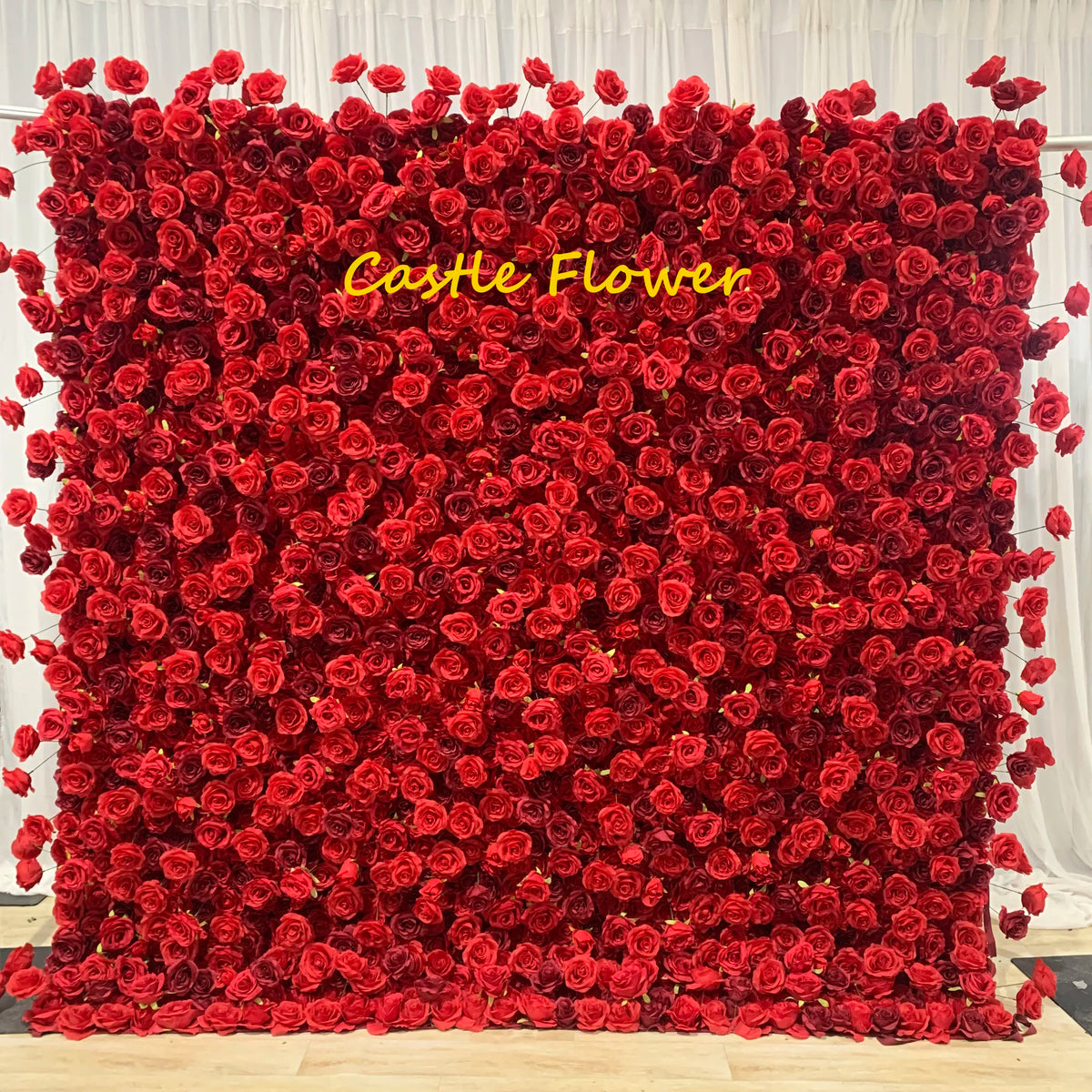 Custom OEM ODM Artificial Flower Wall 3D Mixed Silk Artificial Flowers Handmade Roll up Backdrop for Wedding Event Party Decor