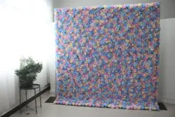 High-Quality Rolled Artificial Flower Wall 3D/5D Blue Flower Wall Background 8ft X 8ft Wedding Background Flower Wall - CB-179 / 40*60cm(15.75*23.62in)