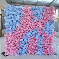 Customize Handmade Realistic 5D Roll Cloth Artificial Silk Rose Flower Wall Wedding Back School Eco-friendly Decor Panel - Medium / 5#