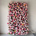 MSFAME Artificial Flowers Wall Wedding Decoration 5D Large Panel Backdrop Peony Pink Flower Wall