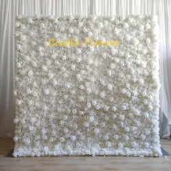 Customized 3D Silk Roll up Cloth Back Drop Panel 8ft X 8ft Wedding Events Artificial Red Rose Flower Wall Backdrop for Wedding - 8*8ft,10*10ft,Custom / 7