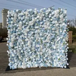 High Quality 3D Silk Floral Panel Custom 5D/8D Artificial Rose Flower Wall Wedding Christmas Graduation Stage Background - #7