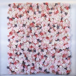 O-W011 8ft X 8ft  Roll up Cloth Flower Wall Backdrop Events Wedding Decor Artificial Flowers Wall Silk Rose Wall Flower Decor - 60cm x 40cm,8ft *8ft, 10ft*10ft / #049