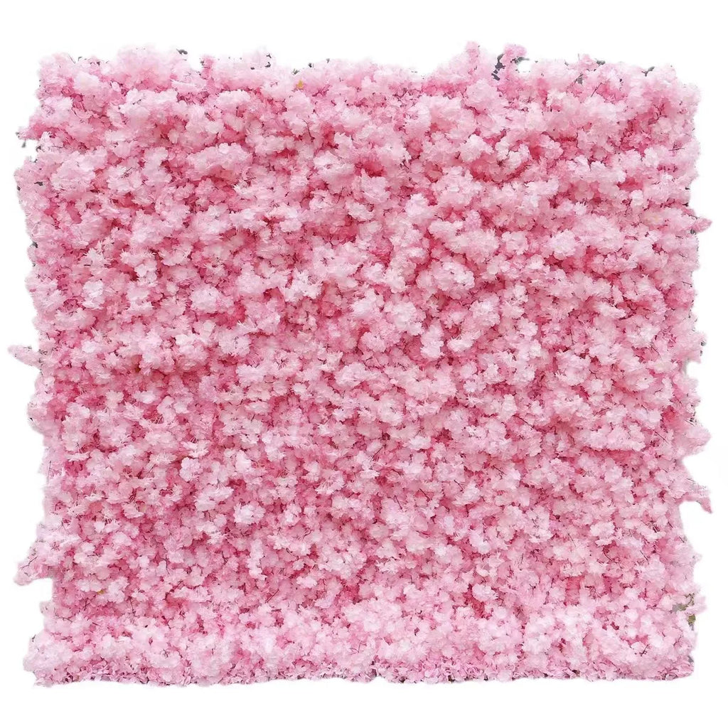 Ready Stock 5D Artificial Flower Supplier Wall Cherry Blossom Silk Cloth Background Wall for Wedding Decoration