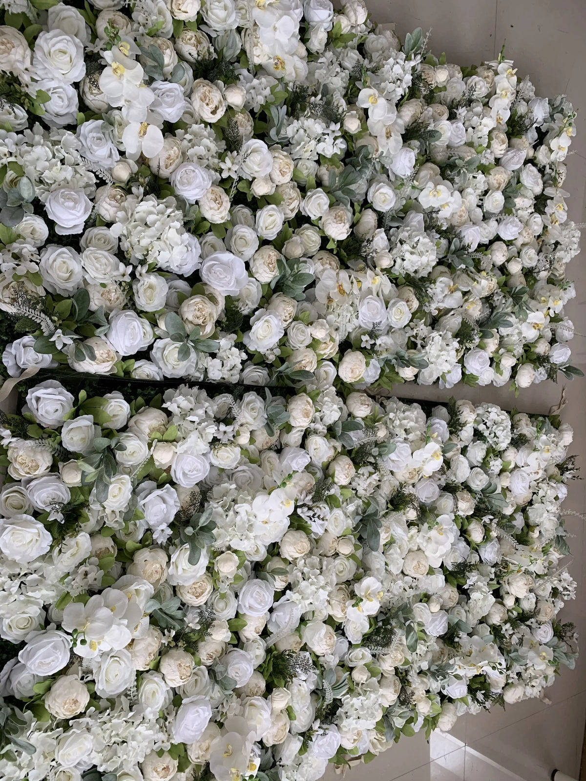 Custom Flower Wall 5D 3D White Roll up Cloth Wedding Decor Artificial Silk Rose Flower Panel Backdrop Flower Wall
