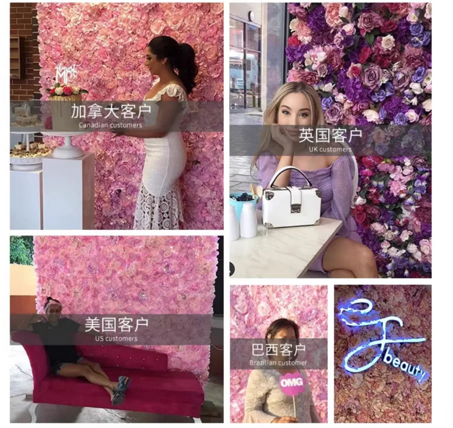 New Design  Wedding Flower Wall Artificial Flower Artificial Floral Wall for Wedding Party Event Decoration