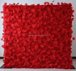A01 Custom Pink White Floral Wall Panel Backdrop 3D 5D Roll up Zipper Fabric Artificial Silk Rose Flower Wall for Wedding Decor - #31 315