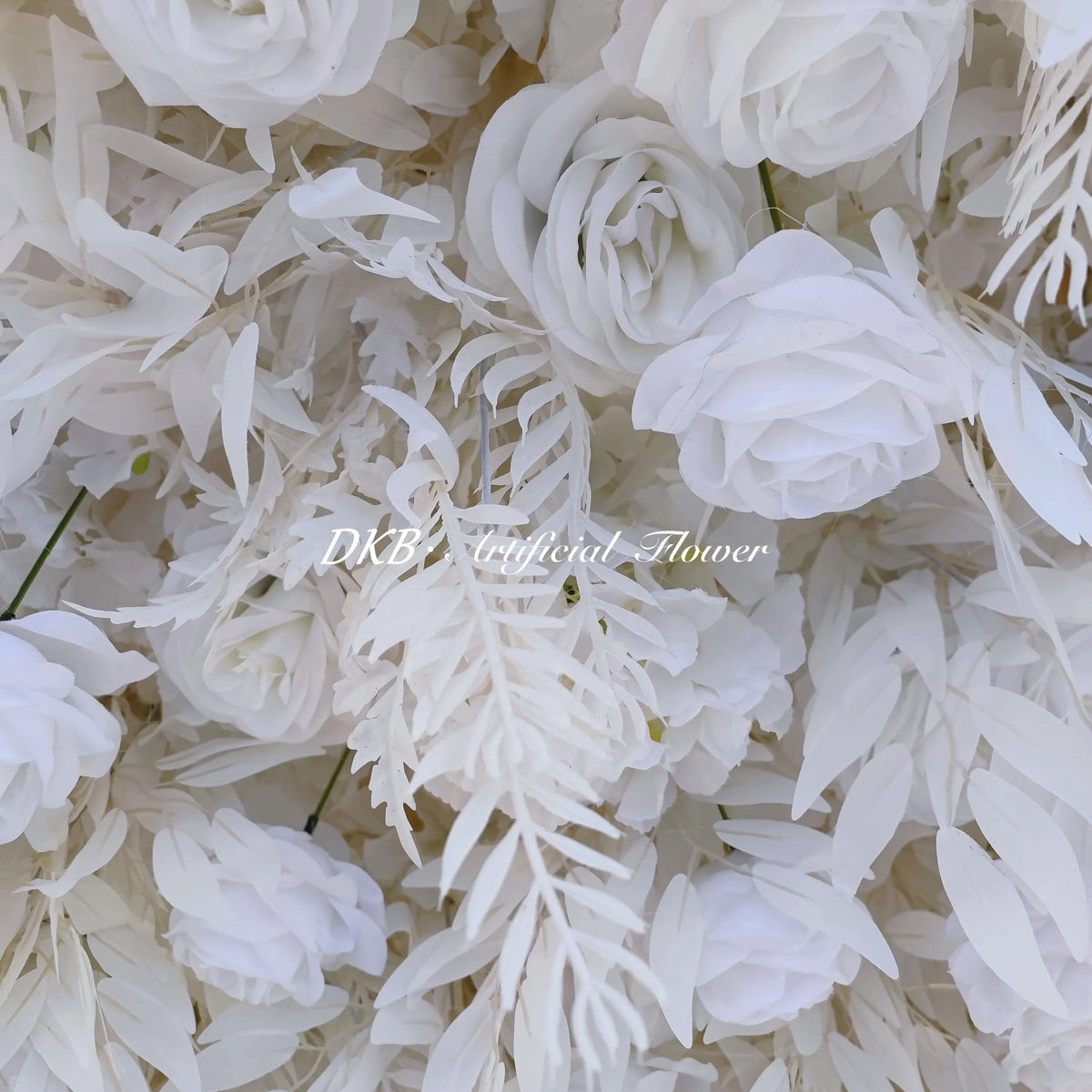 Wholesale Artificial Flower Wall 8ft X 8ft White Roll up Flower Wall Panel Silk Rose Wall Backdrop for Wedding Decoration