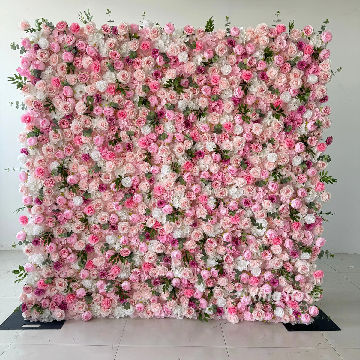 Wholesale Artificial Silk Rose Flower Wall Fabric Flower Wall Roll up Floral Wall Backdrop for Wedding Stage Decor