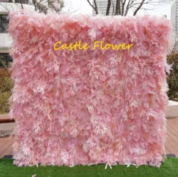 Customized 3D Silk Roll up Cloth Back Drop Panel 8ft X 8ft Wedding Events Artificial Red Rose Flower Wall Backdrop for Wedding - 8*8ft,10*10ft,Custom / 16