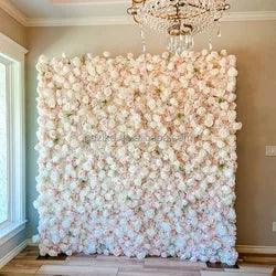 Artificial Flower Wall Panel Backdrop for Weddings Decorative Roll Stand and Frame Included