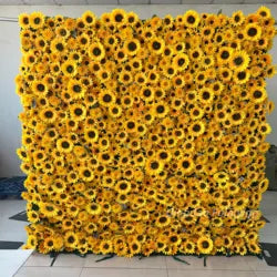 8x8ft Eco-Friendly Modern Wedding Backdrop Decor Pink Floral 3D Roll up Artificial Silk Rose Flower Wall Panel for Party Events - 100x100cm(39.37x39.37in) / 5#