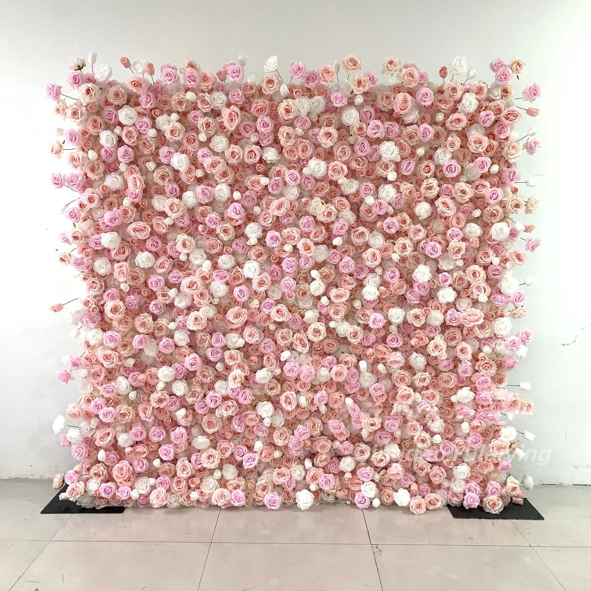 Factory Wholesale Price Silk Artificial High Quality Flower Wall Stand 8ft Customizable Size Wedding Backdrop Decor