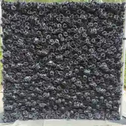 EG-M041 5D 8ft X 8ft Roll up Fabric Flower Wall Artificial Rose White Flower Wall for Wedding Backdrop Decoration - 1 Square Meter / Green 30